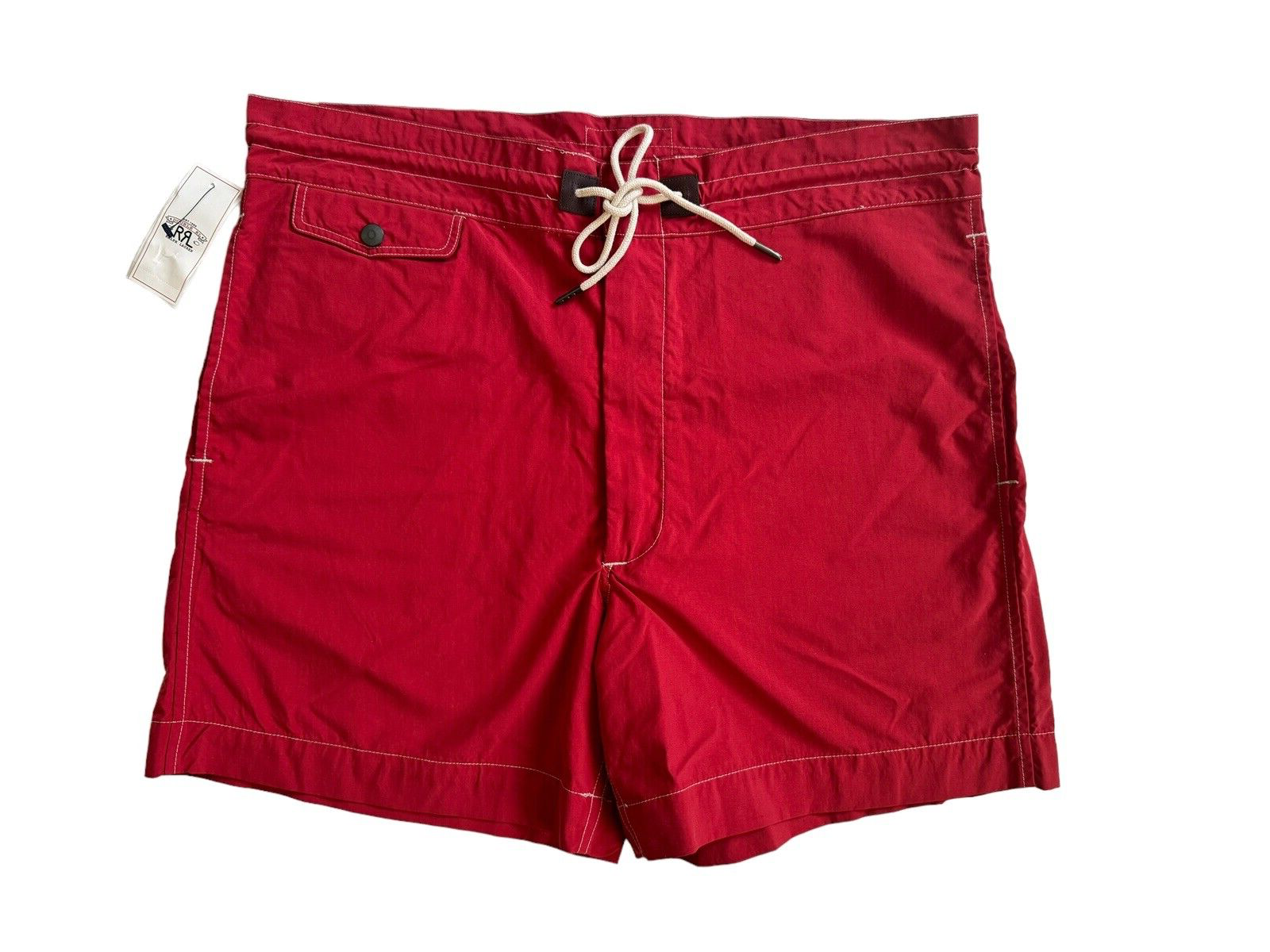 New Men's Double RL Ralph Lauren RRL Red Twill Swim Trunks New Men's Double RL Ralph Lauren RRL Red Twill Swim Trunks