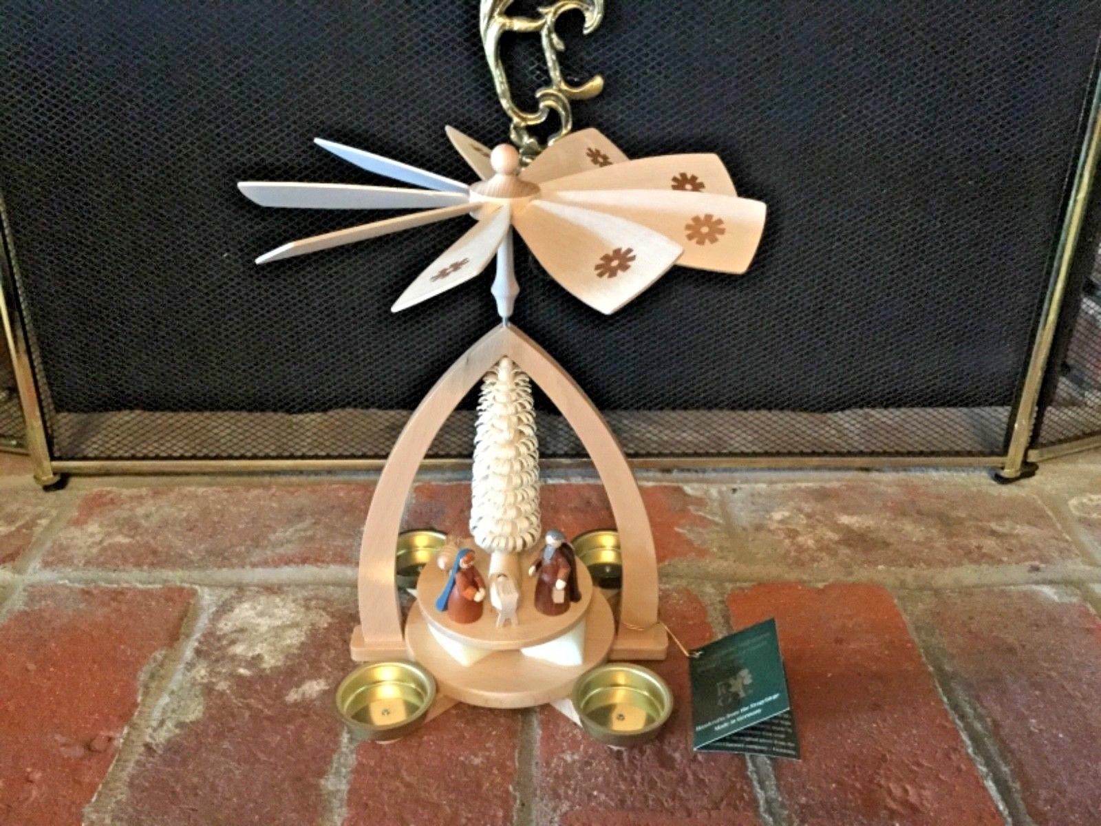 NEW Erzgebirgische Volkskunst Candle Pyramid Windmill Xmas Nativity Germany NWT