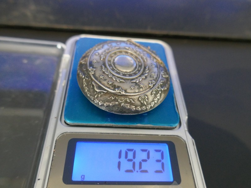 Joli Pendentif 19Ã¨Me,Argent DoublÃ© Vermeil,Reliquaire Porte Photo,D42mm,P19g