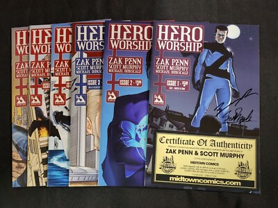 Hero Worship 6PC LOT #1-6 - #1 Signed Zak Penn & Scott Murphy w/COA (9.2) 2012