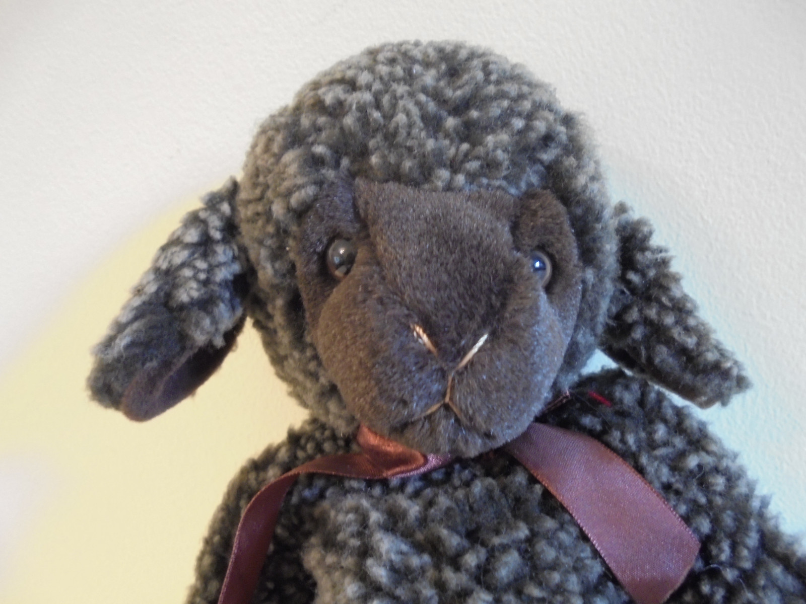 Russ Berrie Li'l Trubbles Black Brown Sheep SHERPA Plush 14” Stuffed Animal Lamb