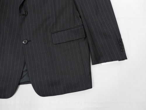 Hart Schaffner Marx Mens 100% Wool Sport Coat Blazer Charcoal Pinstripe 40S $550