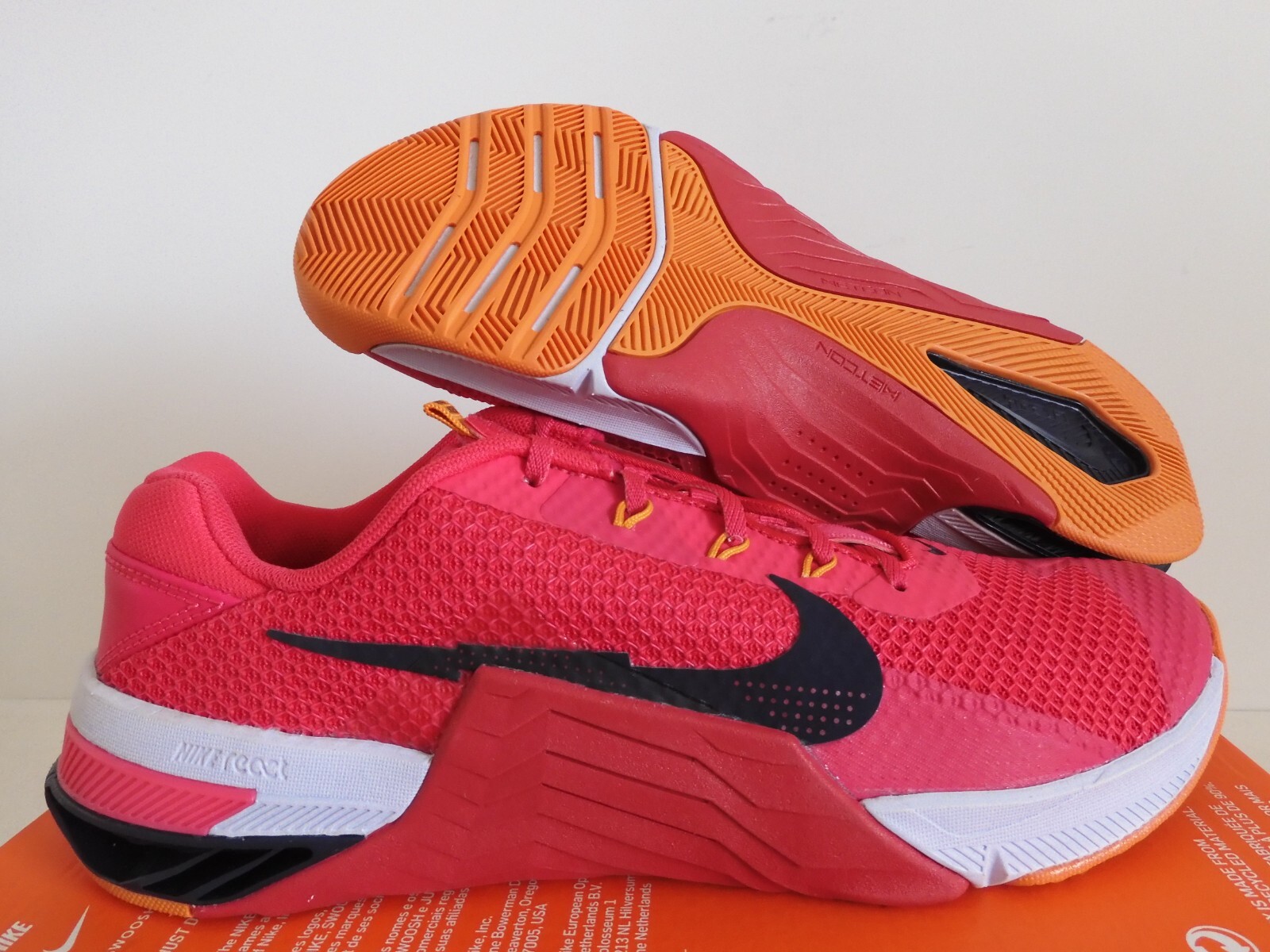 NIKE METCON 7 RUSH PINK-BLACKENED BLUE WOMENS SZ 14-MENS SZ