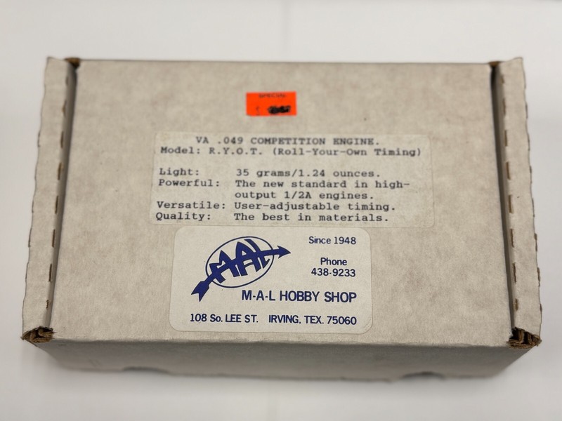 New in Box VA .049 049 Competition Model Airplane 1/2