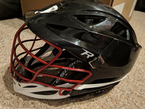 Cascade R lacrosse helmet adult mens mask lax black red