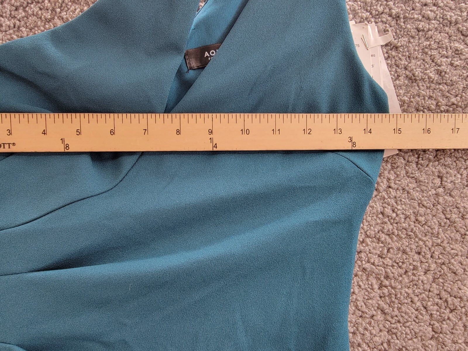 AQUA Cutout One Shoulder Gown Women's 0 Azure Solid Asymmetric Back Zip Closure - Picture 5 of 15