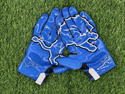 NIKE VAPOR KNIT NFL Detroit Lions Team Lock Up Football Gloves PGF397-010