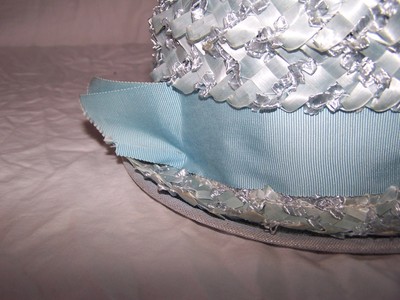 6199 VINTAGE Ladies Aqua Blue Straw Hat SUPER RARE USA Union#