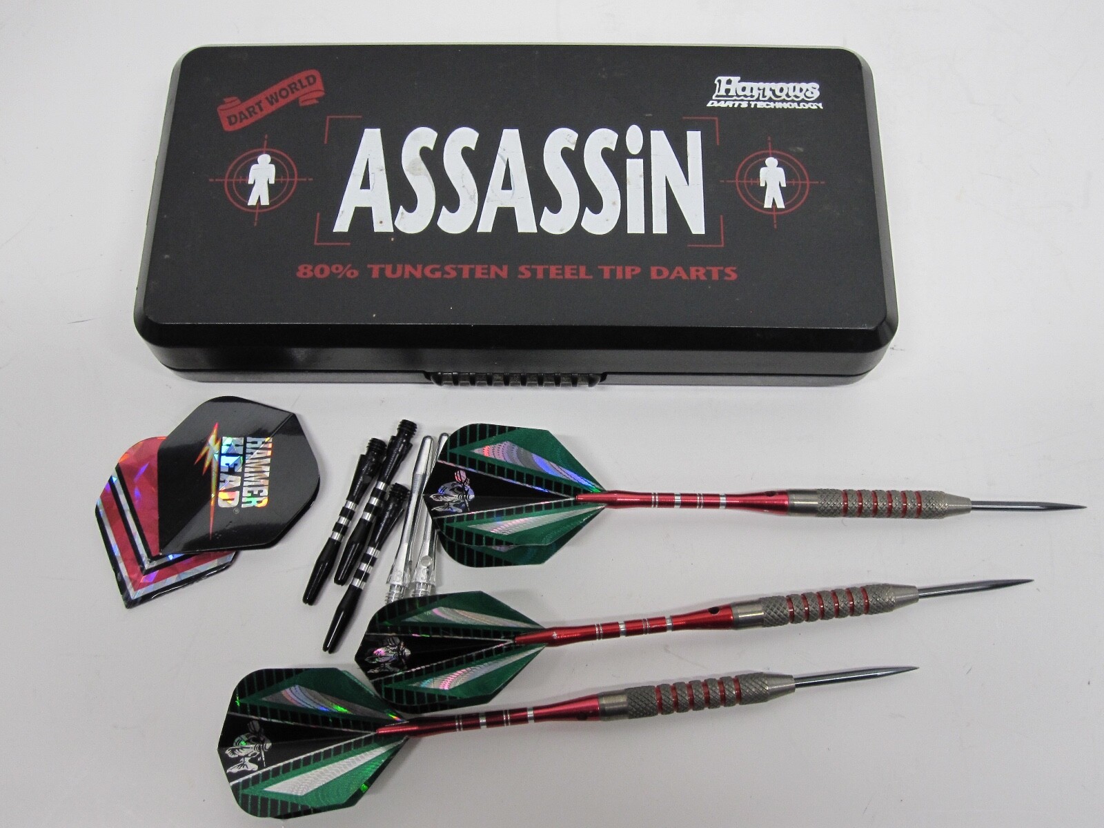 VTG HARROWS Assassin 80% Tungsten Steel Tips Darts & Case 22