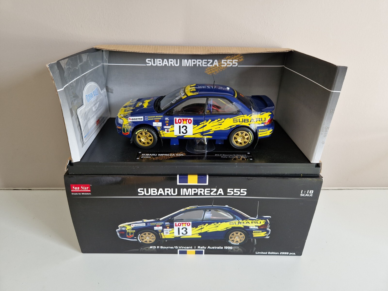 Sunstar 1/18 Subaru Impreza 555 Bourne/Vincent - Rally