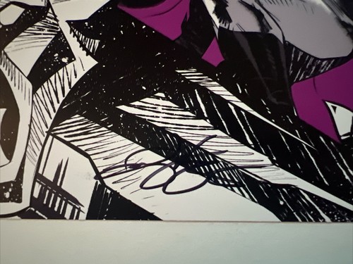 Batman Art Print SIGNED Joey Vazquez Art Print 11X17 Batman On Gargoyle Purple