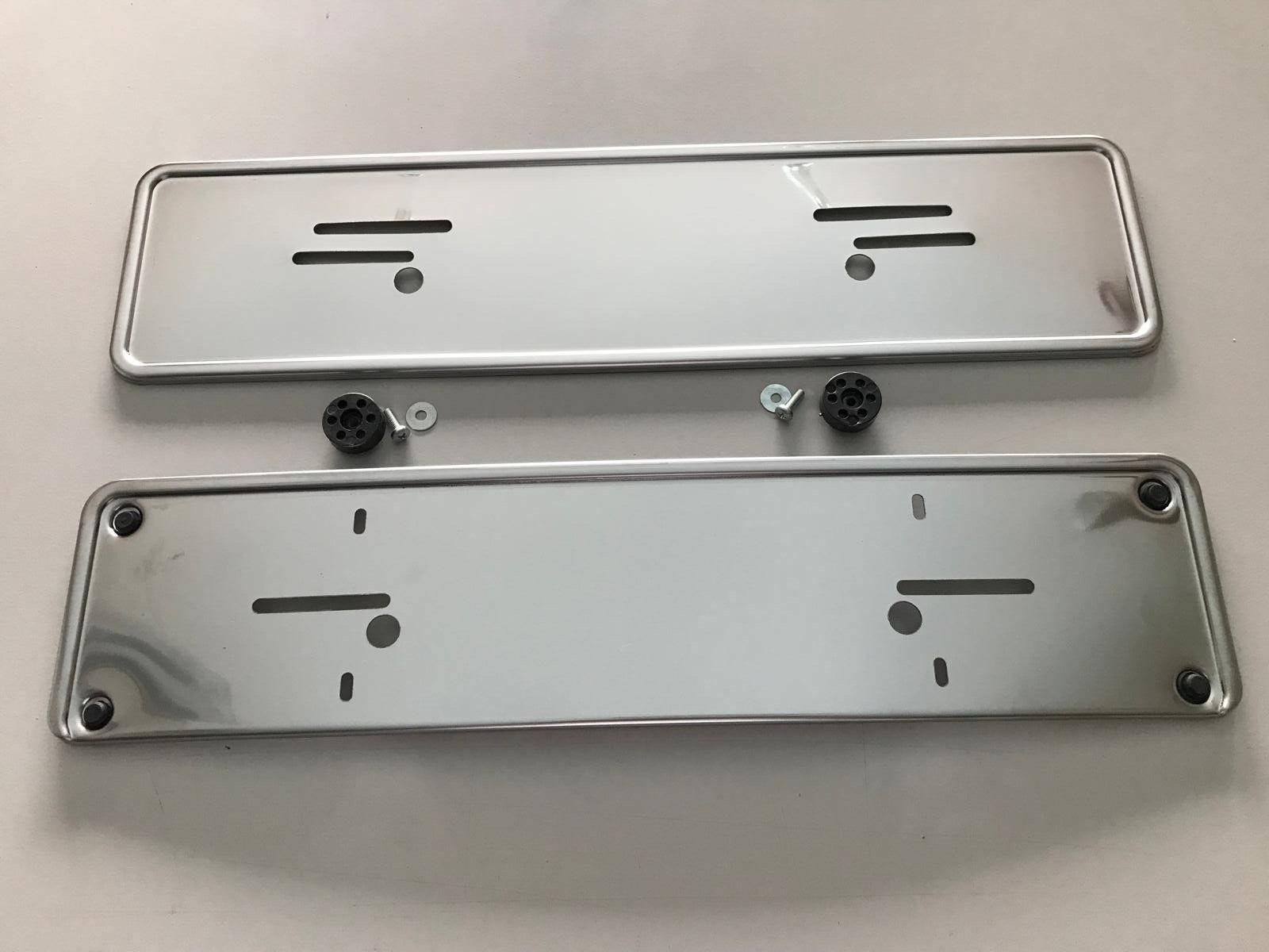 License Plate Holder Stainless Steel Set For Mercedes W123
