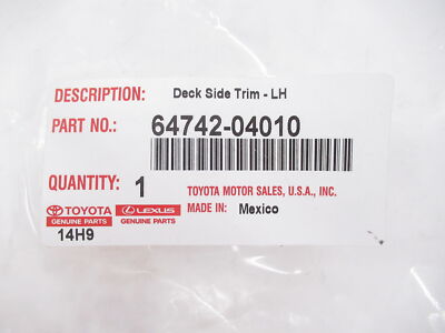 Genuine OEM Toyota 64742-04010 Bed Side Storage Box 2005