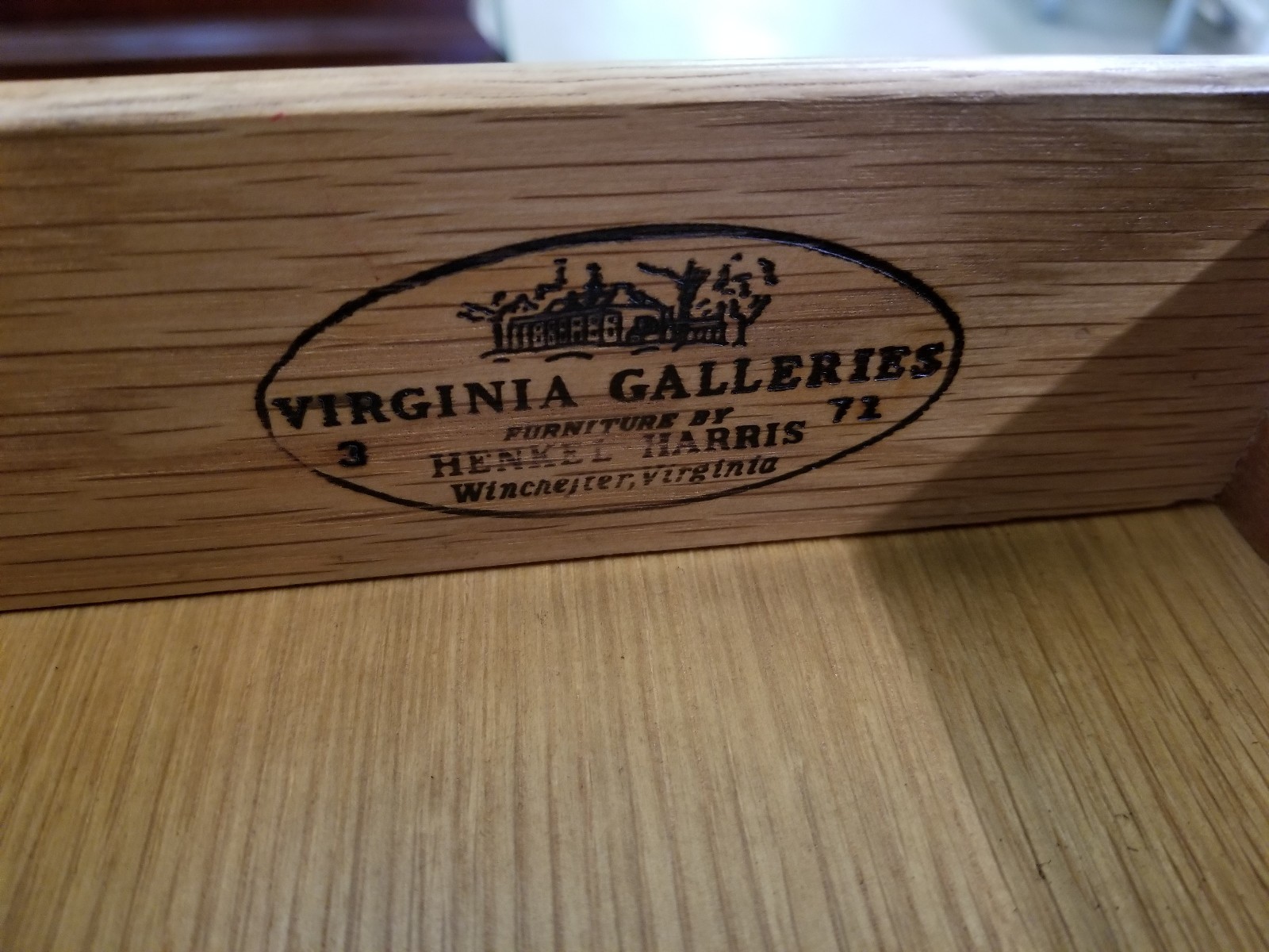 HENKEL HARRIS BACHELORS CHEST SOLID MAHOGANY  DESK PULL OUT TRAY