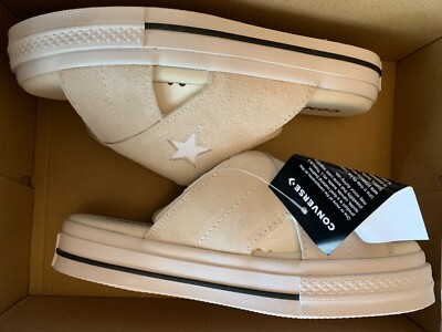 CONVERSE ADDICT ONE STAR® SANDAL 26cm Women's Converse One Star Sandal Slip Suede Egret White