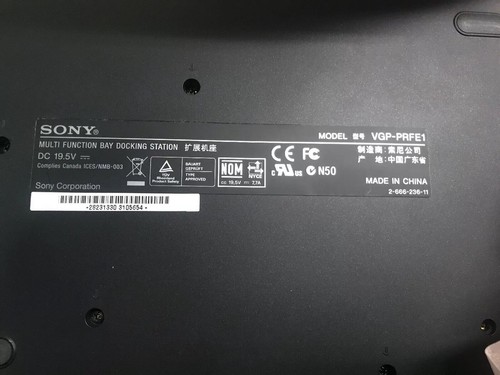 Sony Vaio Multi Function Bay Docking Station VGP-PRFE1 @1J1