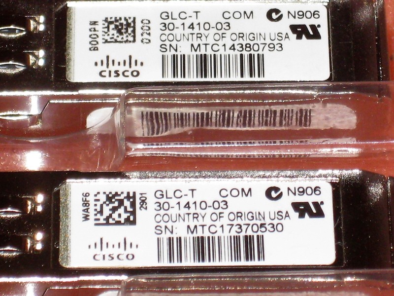 Genuine Cisco Glc T 1000base T 30 1410 03 Rj45 Sfp Transceiver