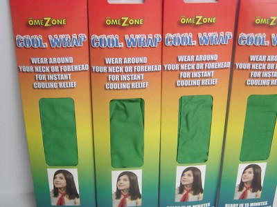 4 pcs Green Neck Cooler Bandana Scarf Tie Evaporative Reusable Omezone 36 Inches