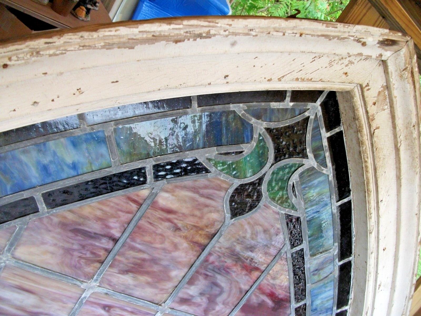 NICE FIND!! Awesome 1890's Large Cathedral Leaded Glass Window-BIN/BO