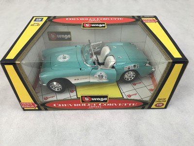 Burago 1957 Corvette Baby Blue Argentina 1:18 Diecast COD 32124 Special Collect