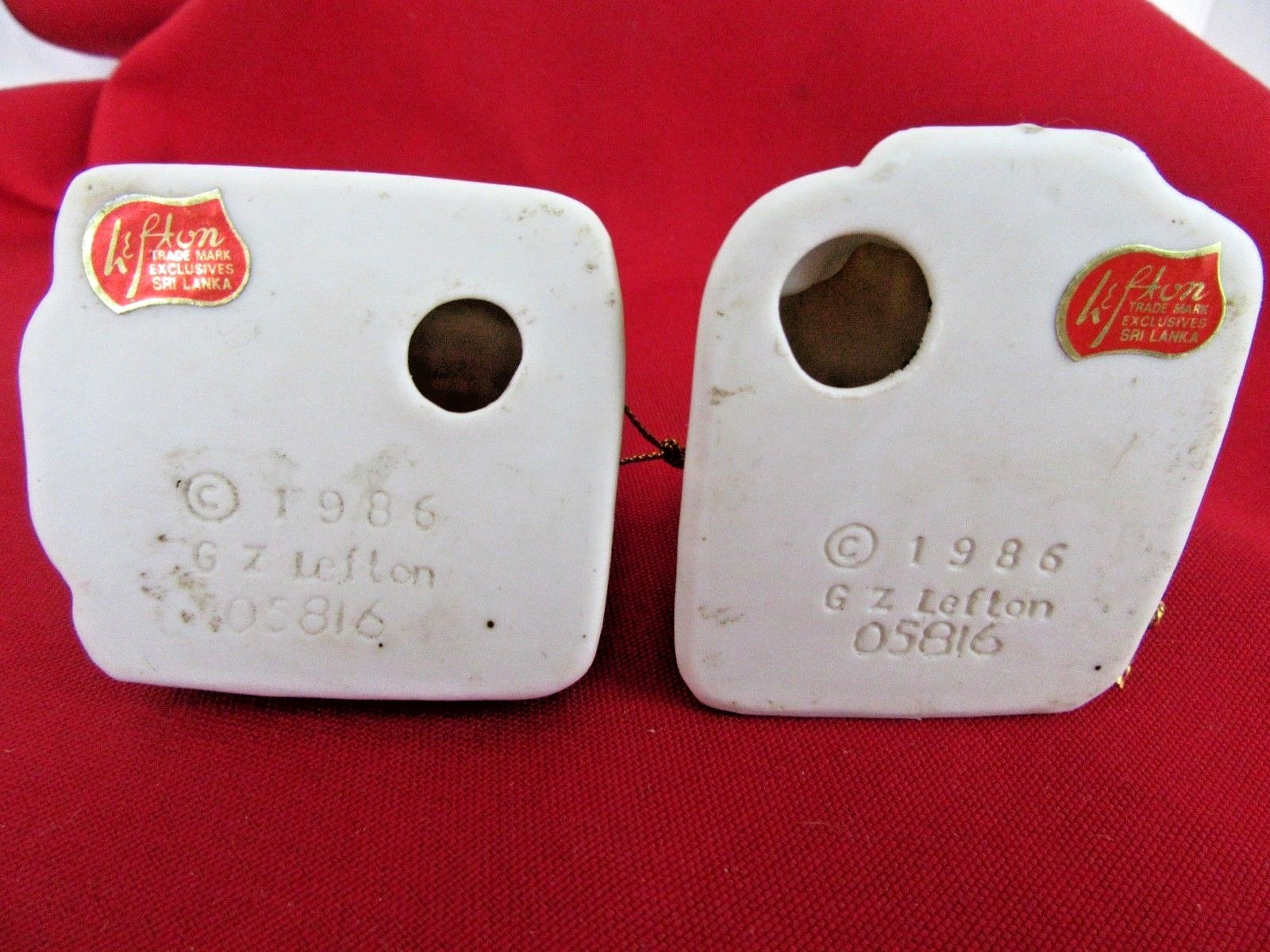 330. Two 2 Lefton Christmas Ornaments 1986 Church & Lodge or Cottage Sri Lanka