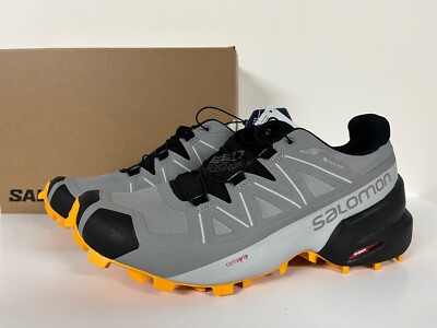 Salomon Speedcross 5 GTX GoreTex H2OPROOF Grey Black Yellow Trail Running Hiking