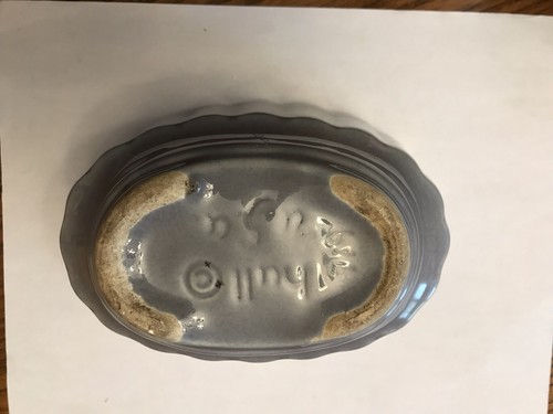 Vintage Hull Bowl 719 Gray Drip Glaze Fluted Edges