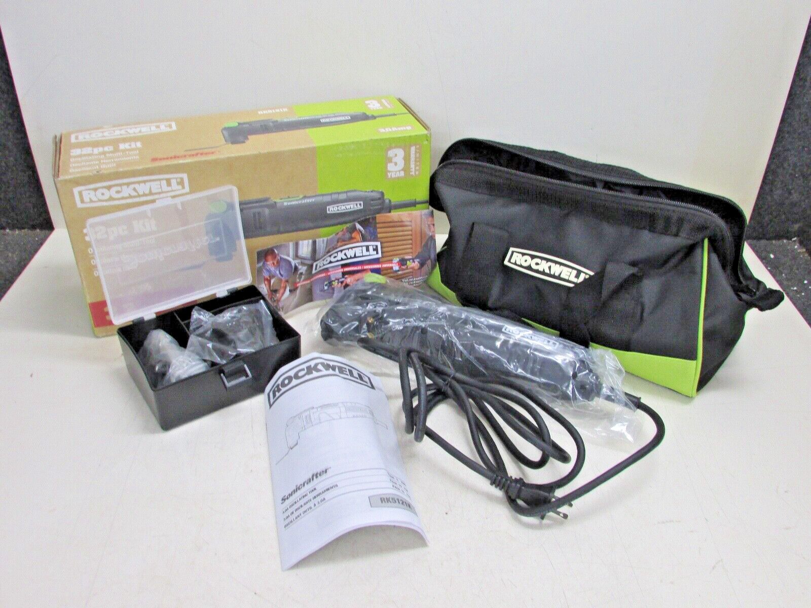 ROCKWELL SONICRAFTER MULTI TOOL #RK5121K 32pc KIT OSCILLATING TOOL HYPER-LOCK