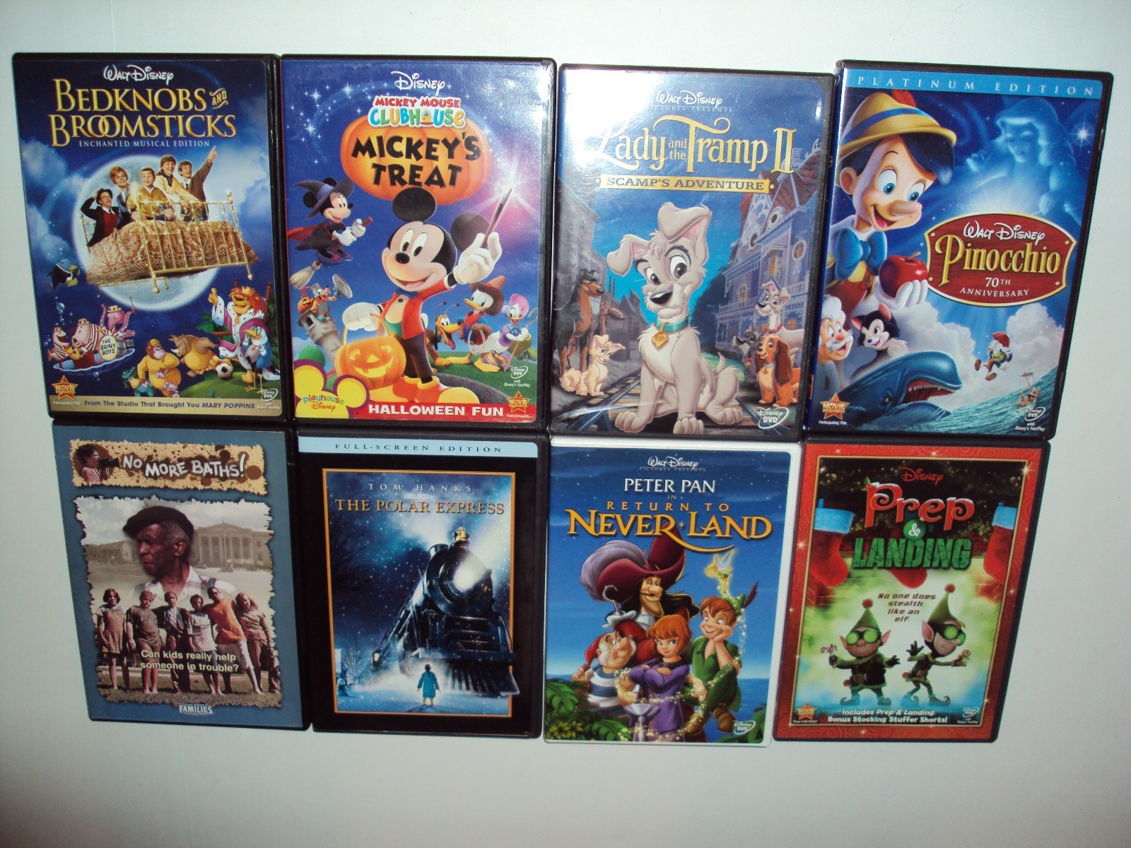 Disney Pinocchio-BedknobsAnd Brommsticks-Mickey Treats-Prep&landing 8 Dvds