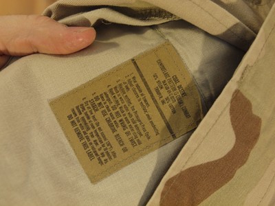 US Modified DCU Three Color Desert Camo BDU Jacket, Size Small Regular