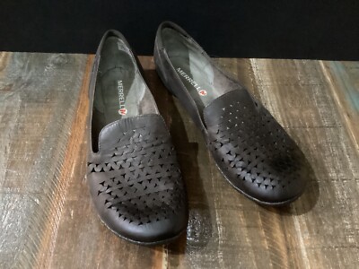 Merrell Mimix Joy Perforated Brown Leather Ballet Flat Slip On shoes Women's 10