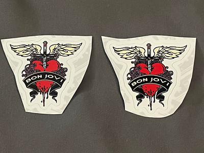 Lot (2) BON JOVI 1 7/8'' x 2'' Band LOGO Photo STICKERS Fast! FREE SHIP!