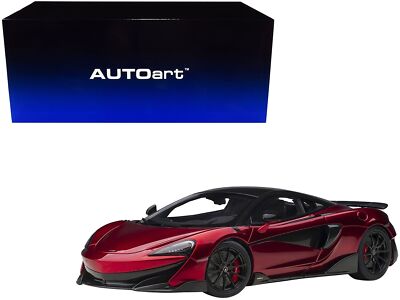 Mclaren 600LT Vermillion Red and Carbon 1/18 Model Car by
