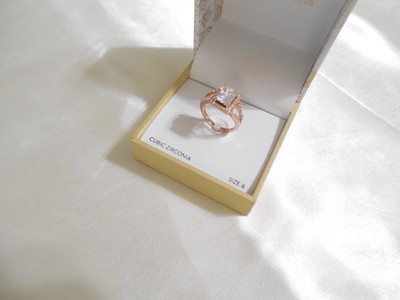 Charter Club size 6 Rose Gold-Tone Cubic Zirconia Ring R903 $27
