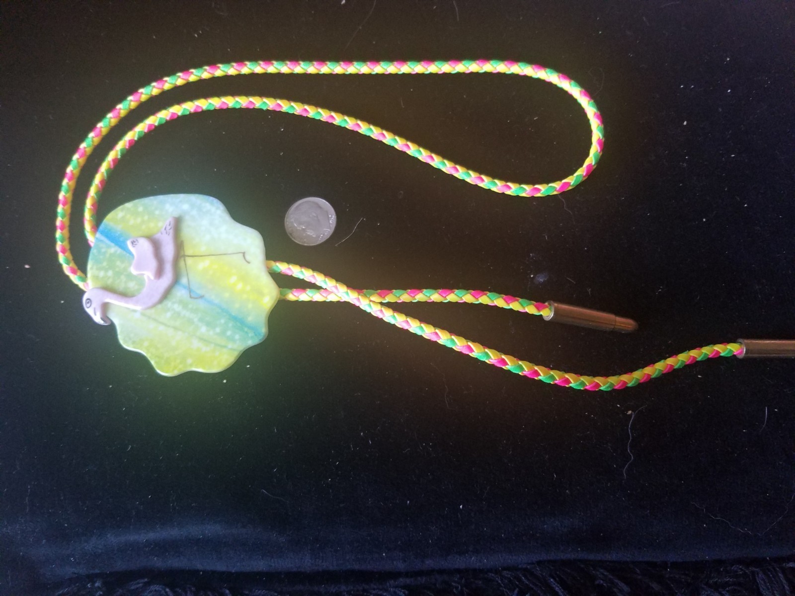 RARE BY ARTIST Hand-PAINTED SIGNED  BOLO Tie $99 NEW UNIQUE PERFECT GIFT