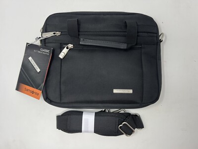 NEW Samsonite Tablet Laptop Shuttle Size 11.5 in x 2 in x 9 1/2in Black Free SH