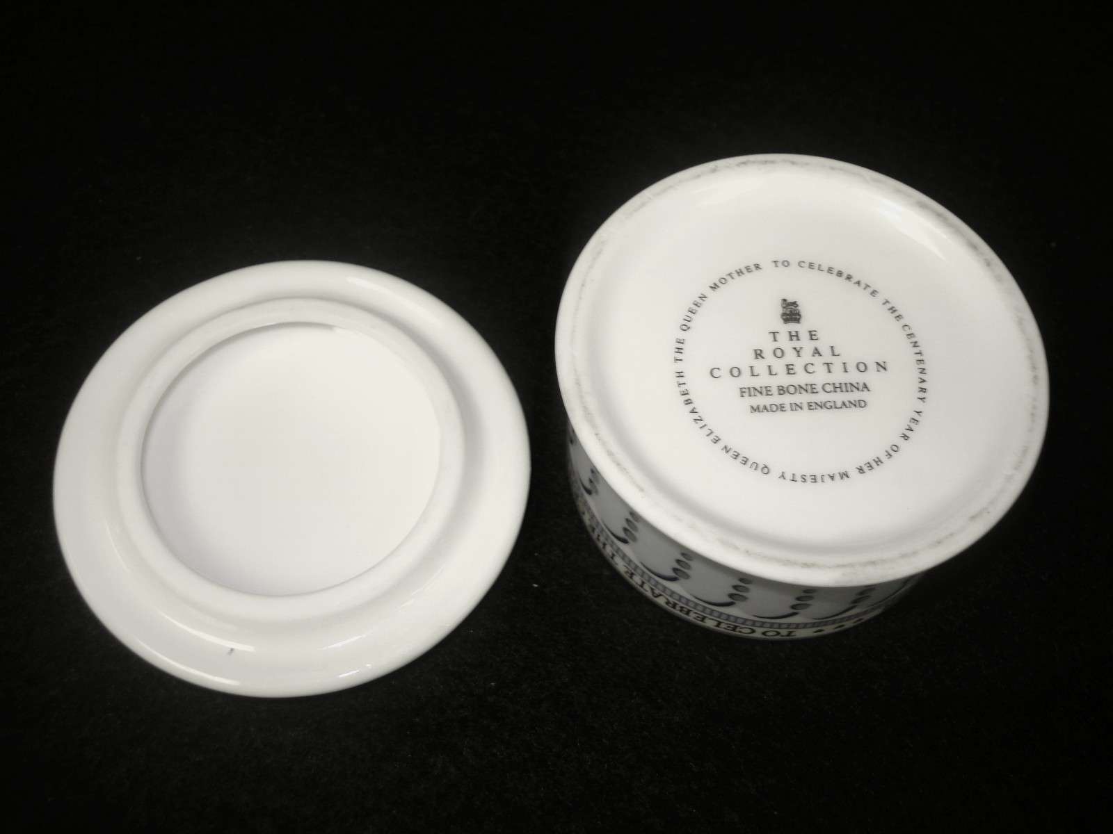 QUEEN MOTHER CENTENNIAL Trinket Box/ Royal Collection Fine Bone China Pill Box