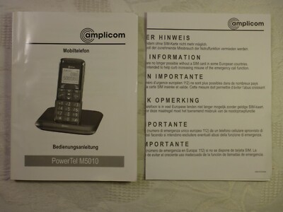 Manual Telephone Cell Phone Amplicom Powertel M5010