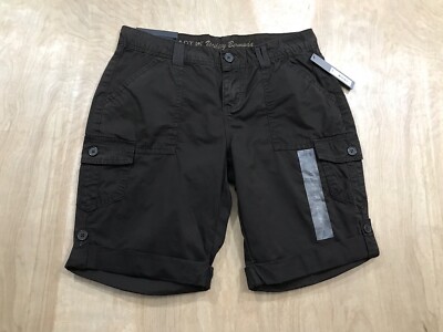 Apt.9 Utility  Bermuda Women s Sz 8 Shorts Brown Flat Front Pockets