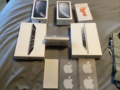 Lot of 6 Authentic Apple iPhone IPad Mini IPod Touch Empty Boxes Stickers