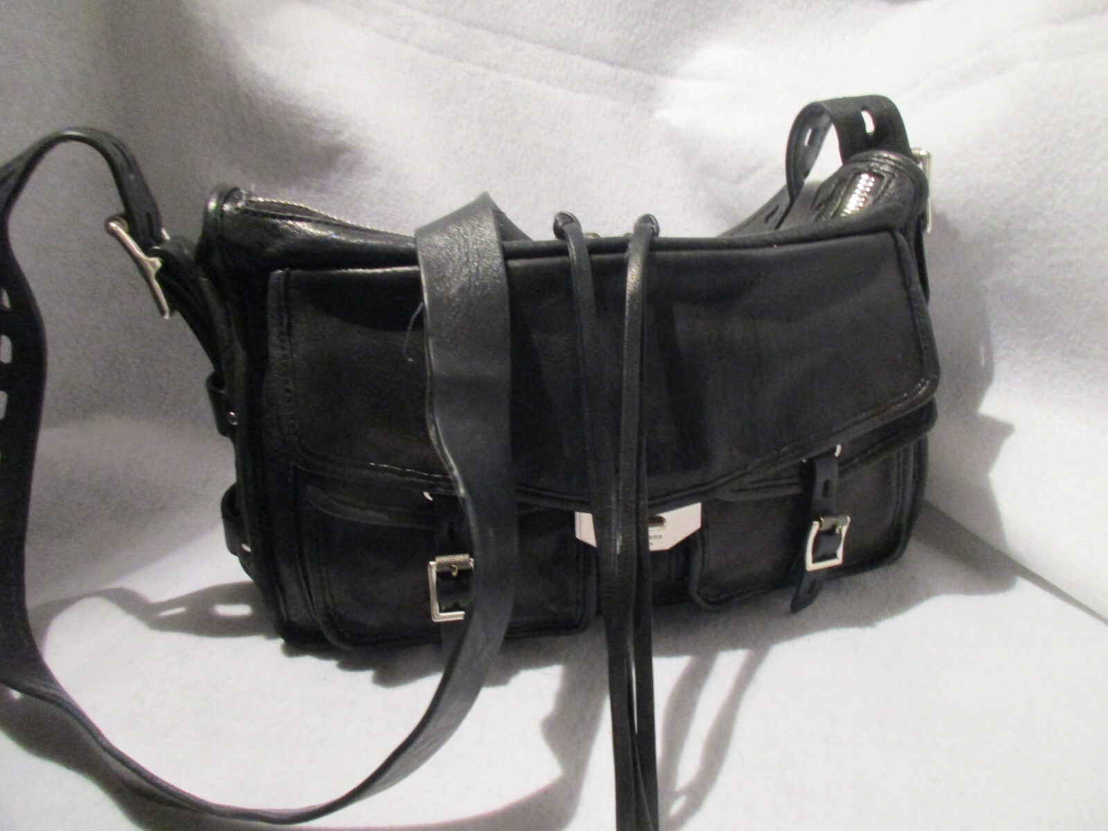 Rag & Bone Field Leather Messenger Bag Black Shoulder Handbag Adjustable Strap