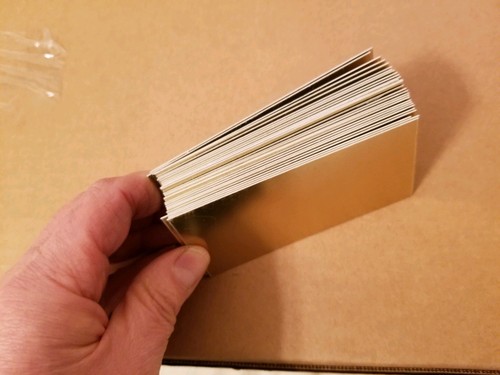 Lot of 29 2X4 GOLD color ALUMINUM ENGRAVING MACHINE PLAQUE & TROPHY PLATES NOS