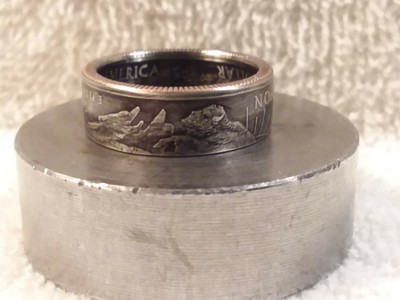 North Datoka Handcrafted Washington Quarters coin ring, size 7  2006
