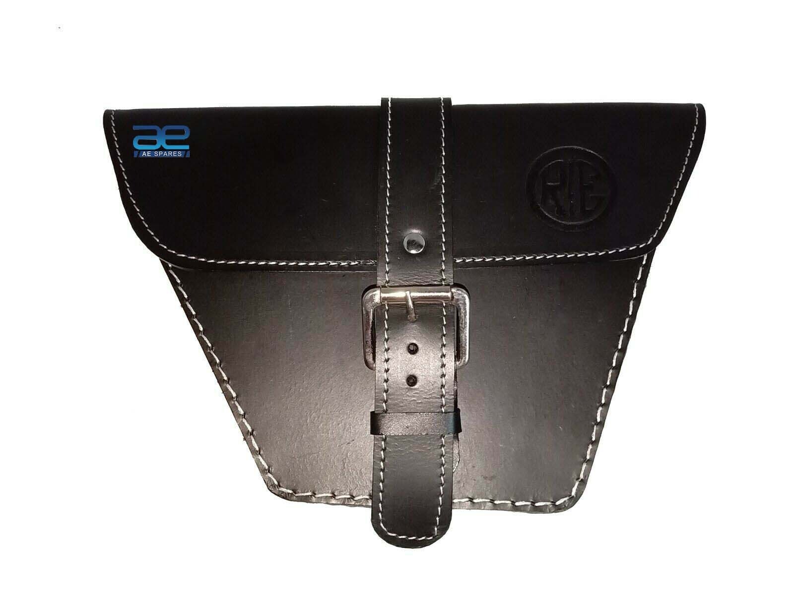 Genuine Leather Side Panel Bag Black Fits Royal Enfield Interceptor 650 cc  