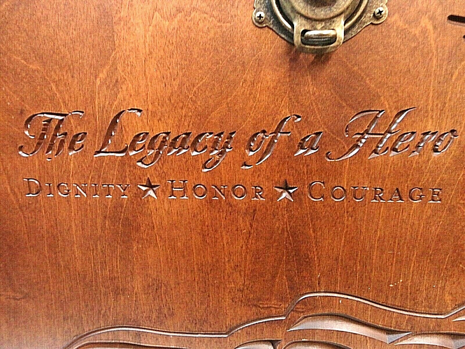 Vintage Wood Military Footlocker  Storage w/ Tray Hand carved with key