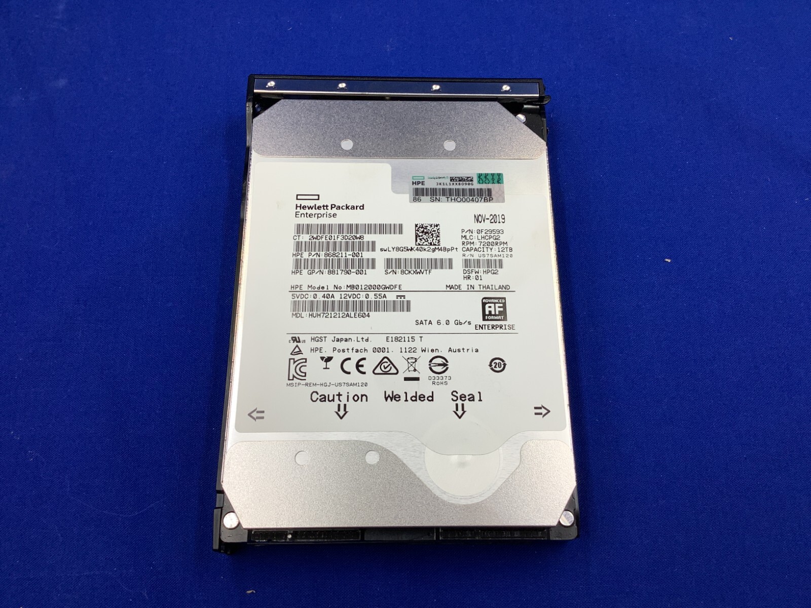 コ*ー様 HDD 12T×2 中古 Hewlett Packard enterp 857644-B21 HP 10TB SAS 12G MIDLINE 7.2K LFF (3.5IN) SC 512E