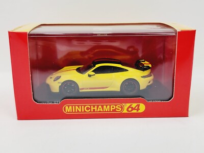 MINICHAMPS 64 PORSCHE 911 (992) GT3 RACING YELLOW NEW VERY NICE WT241