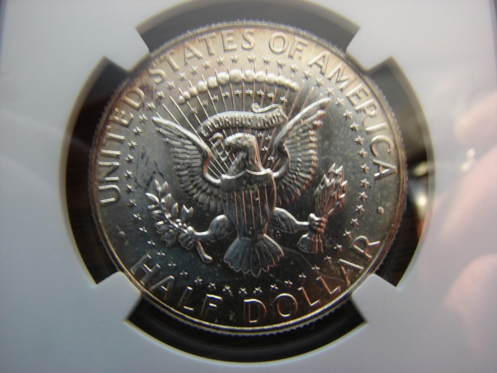 1964-D 90% KENNEDY 50C COIN NGC UNC.DETAILS REV.WHEEL MARKS TONED MAKE OFFER!!!