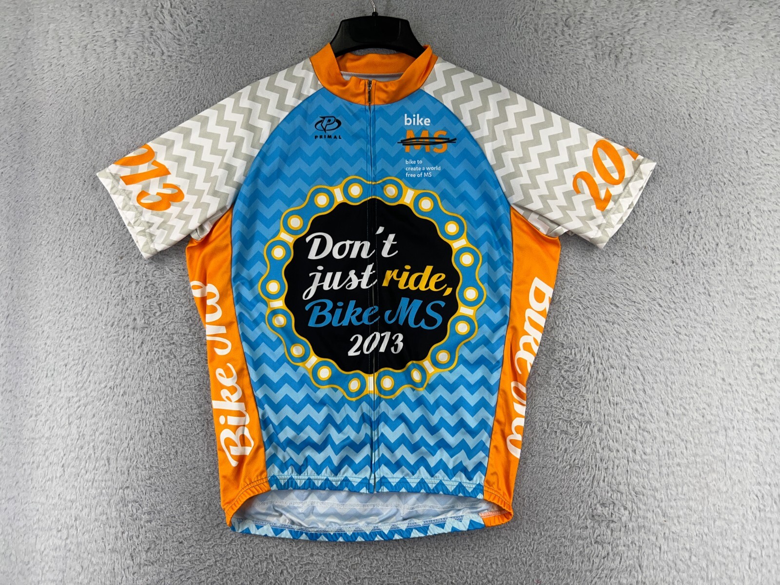 【新品未使用】primal レーシングパンツ　サイクルジャージ　トライアスロン Primal Cycling Jersey Adult Large Blue Orange Bike MS 2013