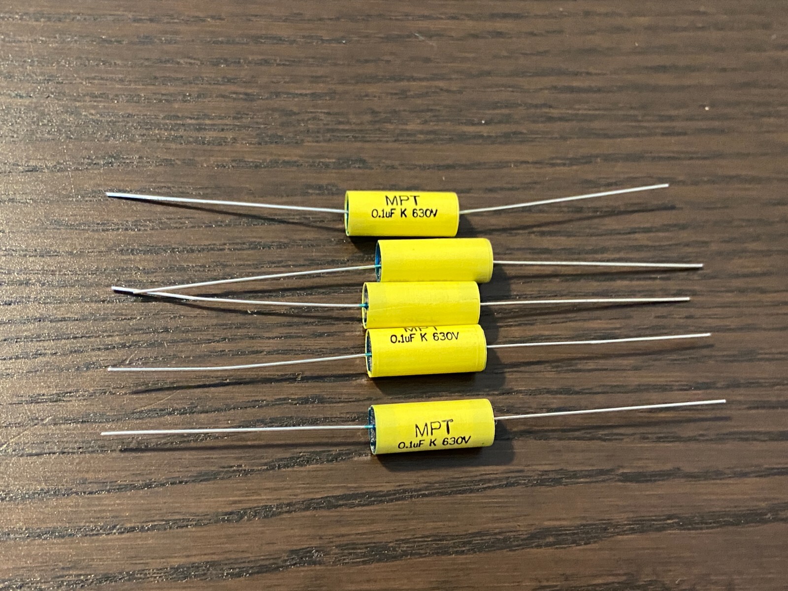 US Stock 5x 0.1uF .1MFD 100nf 630V Long Leads Axial Yellow